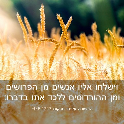 Picture 03 - הבשורה על־פי מרקוס 12:13 HEB - וישלחו אליו אנשים מן - Bible Verse Picture