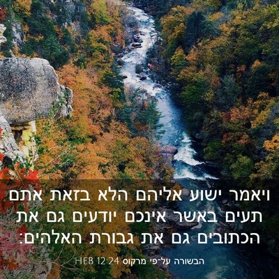 Picture 03 - הבשורה על־פי מרקוס 12:24 HEB - ויאמר ישוע אליהם הלא בזאת - Bible Verse Picture