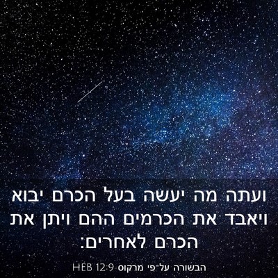 Picture 03 - הבשורה על־פי מרקוס 12:9 HEB - ועתה מה יעשה בעל הכרם יבוא - Bible Verse Picture