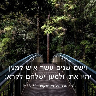 Picture 03 - הבשורה על־פי מרקוס 3:14 HEB - וישם שנים עשר איש למען יהיו - Bible Verse Picture