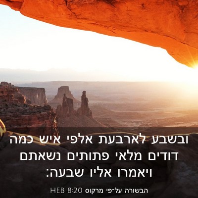 Picture 03 - הבשורה על־פי מרקוס 8:20 HEB - ובשבע לארבעת אלפי איש כמה - Bible Verse Picture