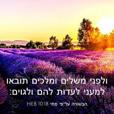 Picture 03 - הבשורה על־פי מתי 10:18 HEB - ולפני משלים ומלכים תובאו - Bible Verse Picture