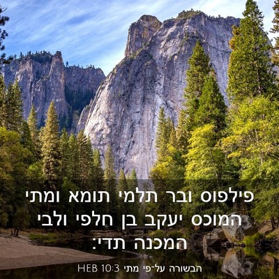 Picture 03 - הבשורה על־פי מתי 10:3 HEB - פילפוס ובר תלמי תומא ומתי - Bible Verse Picture