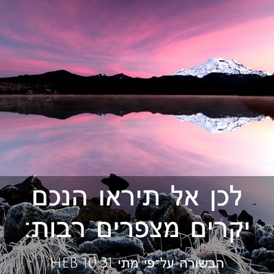 Picture 03 - הבשורה על־פי מתי 10:31 HEB - לכן אל תיראו הנכם יקרים - Bible Verse Picture