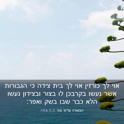 Picture 03 - הבשורה על־פי מתי 11:21 HEB - אוי לך כורזין אוי לך בית - Bible Verse Picture