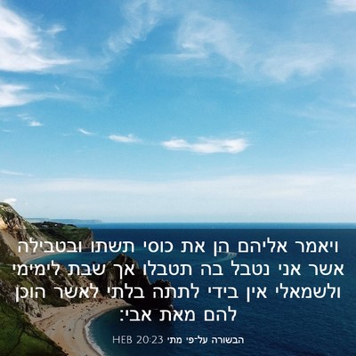 Picture 03 - הבשורה על־פי מתי 20:23 HEB - ויאמר אליהם הן את כוסי תשתו - Bible Verse Picture