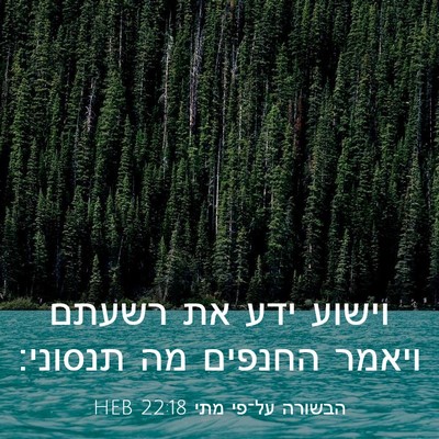 Picture 03 - הבשורה על־פי מתי 22:18 HEB - וישוע ידע את רשעתם ויאמר - Bible Verse Picture