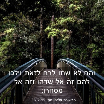 Picture 03 - הבשורה על־פי מתי 22:5 HEB - והם לא שתו לבם לזאת וילכו - Bible Verse Picture