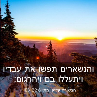 Picture 03 - הבשורה על־פי מתי 22:6 HEB - והנשארים תפשו את עבדיו - Bible Verse Picture
