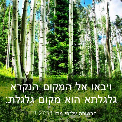 Picture 03 - הבשורה על־פי מתי 27:33 HEB - ויבאו אל המקום הנקרא - Bible Verse Picture