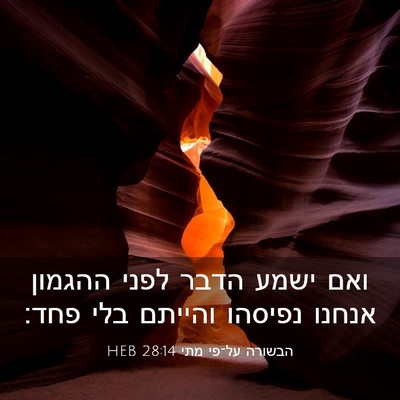 Picture 03 - הבשורה על־פי מתי 28:14 HEB - ואם ישמע הדבר לפני ההגמון - Bible Verse Picture