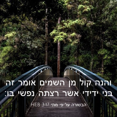 Picture 03 - הבשורה על־פי מתי 3:17 HEB - והנה קול מן השמים אומר זה - Bible Verse Picture