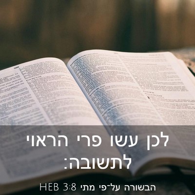 Picture 03 - הבשורה על־פי מתי 3:8 HEB - לכן עשו פרי הראוי - Bible Verse Picture