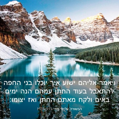 Picture 03 - הבשורה על־פי מתי 9:15 HEB - ויאמר אליהם ישוע איך יוכלו - Bible Verse Picture