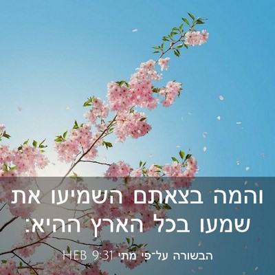 Picture 03 - הבשורה על־פי מתי 9:31 HEB - והמה בצאתם השמיעו את שמעו - Bible Verse Picture
