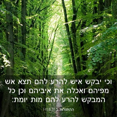 Picture 03 - ההתגלות 11:5 HEB - וכי יבקש איש להרע להם תצא - Bible Verse Picture