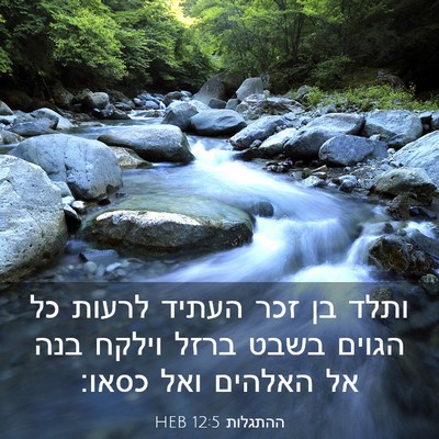 Picture 03 - ההתגלות 12:5 HEB - ותלד בן זכר העתיד לרעות כל - Bible Verse Picture