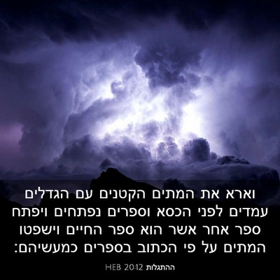 Picture 03 - ההתגלות 20:12 HEB - וארא את המתים הקטנים עם - Bible Verse Picture