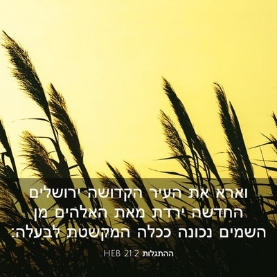 Picture 03 - ההתגלות 21:2 HEB - וארא את העיר הקדושה - Bible Verse Picture