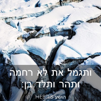 Picture 03 - הושע 1:8 HEB - ותגמל את לא רחמה ותהר ותלד - Bible Verse Picture