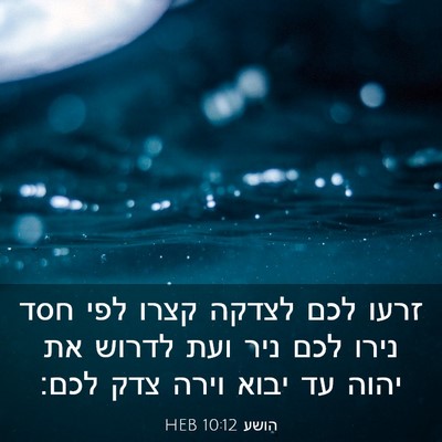 Picture 03 - הושע 10:12 HEB - זרעו לכם לצדקה קצרו לפי חסד - Bible Verse Picture