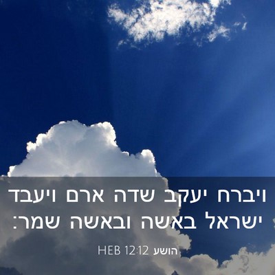 Picture 03 - הושע 12:12 HEB - ויברח יעקב שדה ארם ויעבד - Bible Verse Picture