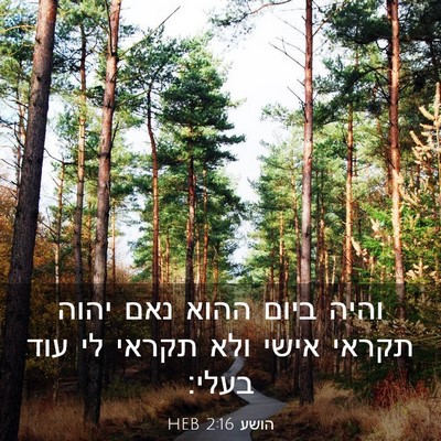 Picture 03 - הושע 2:16 HEB - והיה ביום ההוא נאם יהוה - Bible Verse Picture
