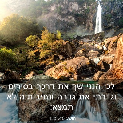 Picture 03 - הושע 2:6 HEB - לכן הנני שך את דרכך בסירים - Bible Verse Picture