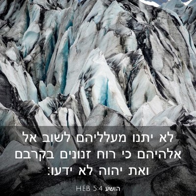 Picture 03 - הושע 5:4 HEB - לא יתנו מעלליהם לשוב אל - Bible Verse Picture