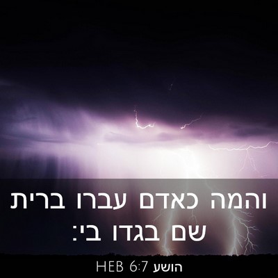Picture 03 - הושע 6:7 HEB - והמה כאדם עברו ברית שם בגדו - Bible Verse Picture