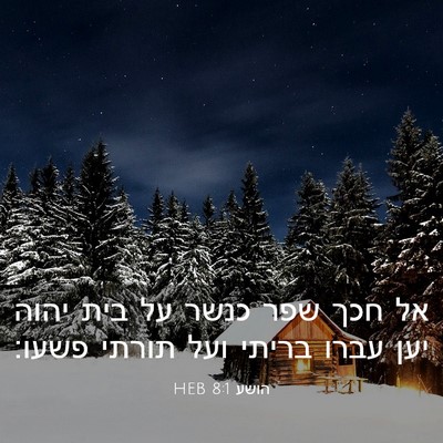 Picture 03 - הושע 8:1 HEB - אל חכך שפר כנשר על בית יהוה - Bible Verse Picture