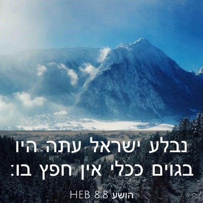 Picture 03 - הושע 8:8 HEB - נבלע ישראל עתה היו בגוים - Bible Verse Picture