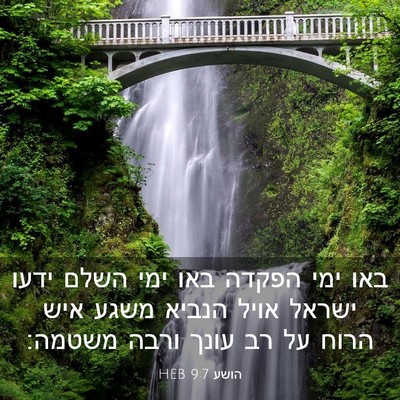 Picture 03 - הושע 9:7 HEB - באו ימי הפקדה באו ימי השלם - Bible Verse Picture