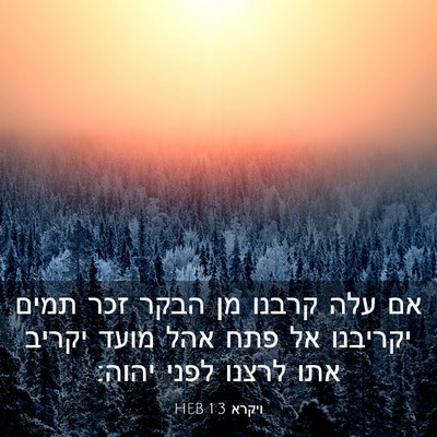 Picture 03 - ויקרא 1:3 HEB - אם עלה קרבנו מן הבקר זכר - Bible Verse Picture