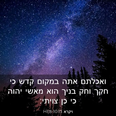 Picture 03 - ויקרא 10:13 HEB - ואכלתם אתה במקום קדש כי חקך - Bible Verse Picture