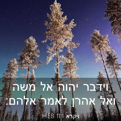Picture 03 - ויקרא 11:1 HEB - וידבר יהוה אל משה ואל אהרן - Bible Verse Picture