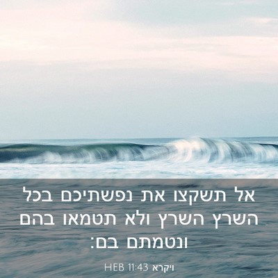Picture 03 - ויקרא 11:43 HEB - אל תשקצו את נפשתיכם בכל - Bible Verse Picture