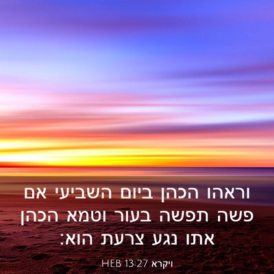 Picture 03 - ויקרא 13:27 HEB - וראהו הכהן ביום השביעי אם - Bible Verse Picture