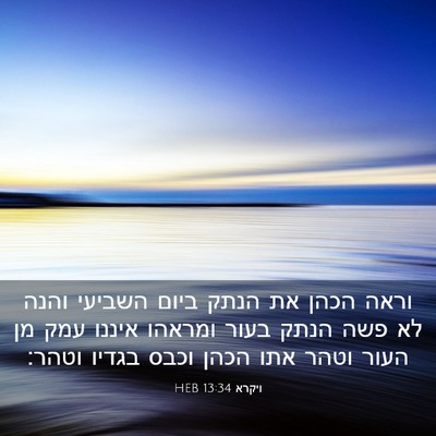 Picture 03 - ויקרא 13:34 HEB - וראה הכהן את הנתק ביום - Bible Verse Picture