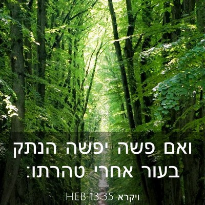 Picture 03 - ויקרא 13:35 HEB - ואם פשה יפשה הנתק בעור אחרי - Bible Verse Picture