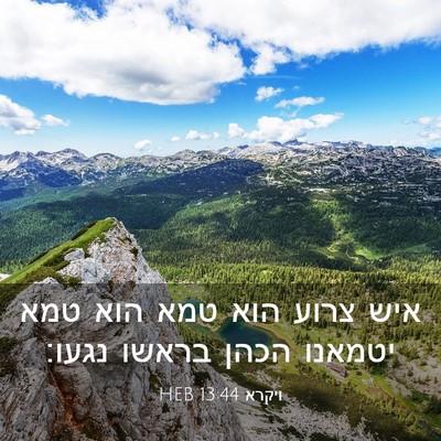 Picture 03 - ויקרא 13:44 HEB - איש צרוע הוא טמא הוא טמא - Bible Verse Picture