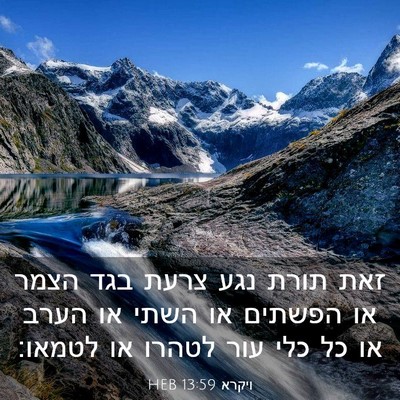 Picture 03 - ויקרא 13:59 HEB - זאת תורת נגע צרעת בגד הצמר - Bible Verse Picture