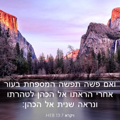 Picture 03 - ויקרא 13:7 HEB - ואם פשה תפשה המספחת בעור - Bible Verse Picture