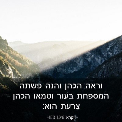 Picture 03 - ויקרא 13:8 HEB - וראה הכהן והנה פשתה המספחת - Bible Verse Picture