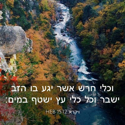 Picture 03 - ויקרא 15:12 HEB - וכלי חרש אשר יגע בו הזב - Bible Verse Picture