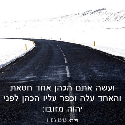 Picture 03 - ויקרא 15:15 HEB - ועשה אתם הכהן אחד חטאת - Bible Verse Picture