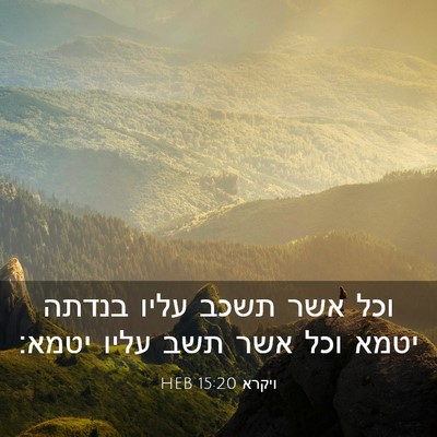 Picture 03 - ויקרא 15:20 HEB - וכל אשר תשכב עליו בנדתה - Bible Verse Picture