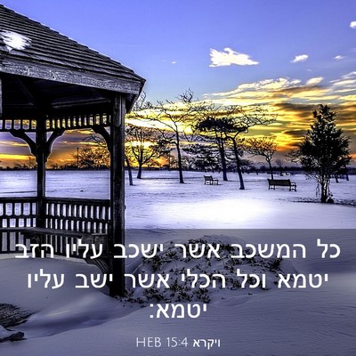 Picture 03 - ויקרא 15:4 HEB - כל המשכב אשר ישכב עליו הזב - Bible Verse Picture