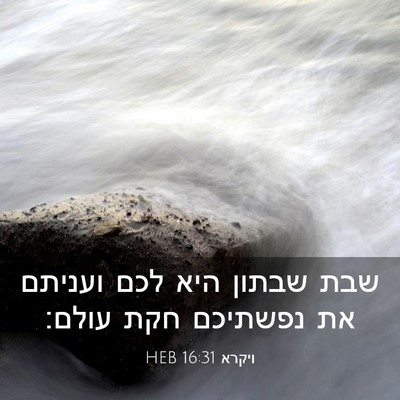 Picture 03 - ויקרא 16:31 HEB - שבת שבתון היא לכם ועניתם את - Bible Verse Picture