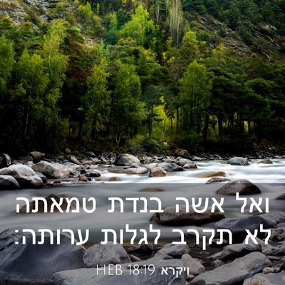 Picture 03 - ויקרא 18:19 HEB - ואל אשה בנדת טמאתה לא תקרב - Bible Verse Picture